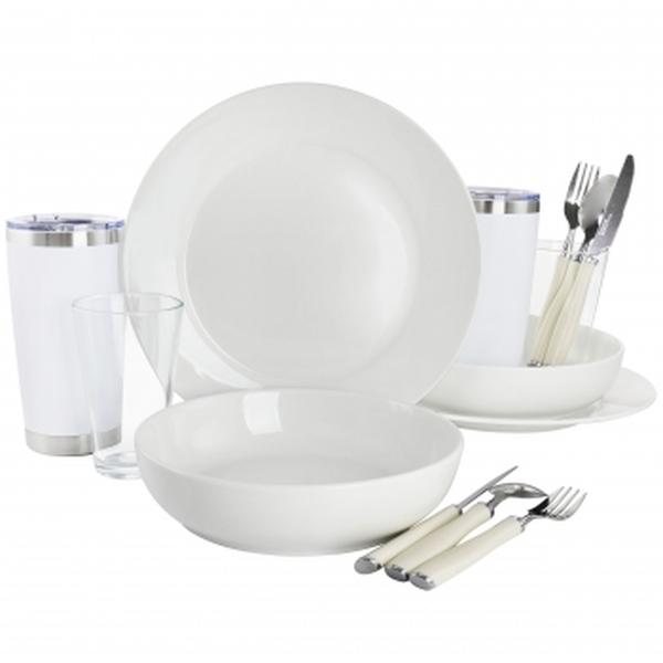Picture of Gibson Home 136592.14 Nobella Fine Ceramic Dinnerware Set, White - 14 Piece