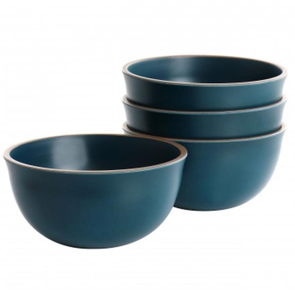 Picture of Gibson Home 136605.04 Rockabye Melamine Cereal Bowl Set, Dark Teal - 4 Piece