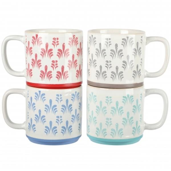 Picture of Gibson Home 136620.01 18 oz Morning Mist Sto are Mug Set, Assorted Color - 4 Piece