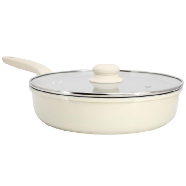 Picture of Gibson Home 137715.02 11 in. & 4 qt. Barnsdall Ceramic Nonstick Aluminum Saute Pan with Lid&#44; Cream