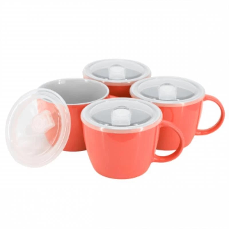 Picture of Gibson Home 142549.01 25 oz On The Go Sto are Soup Cup Set with Lid, Red - 4 Piece