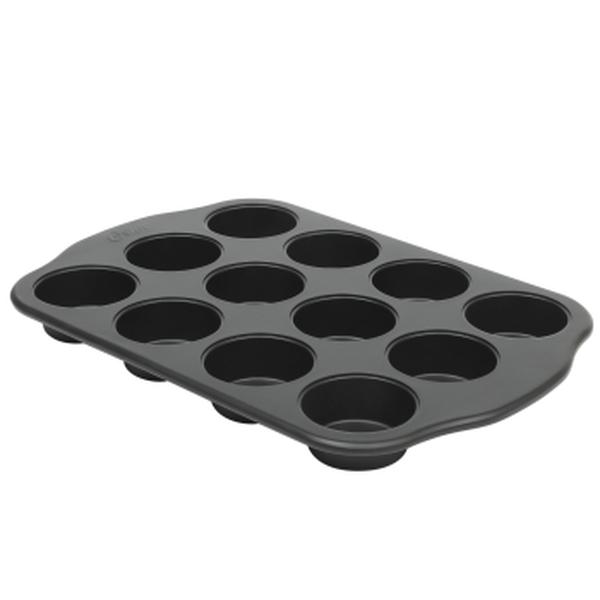 Picture of Oster 143744.01 Teston Platinum Collection Nonstick Carbon Steel Muffin Pan&#44; Matte Black - 12 Cup
