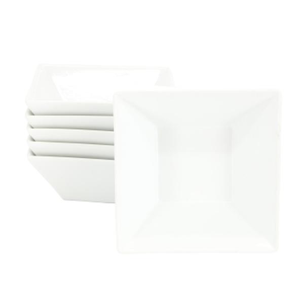 Picture of Our Table 133037.01 26 oz Simply Fine Ceramic Square Soup Bowl Set&#44; White - 6 Piece