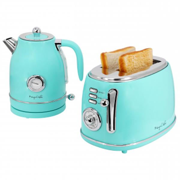 Picture of Megachef MC-BTBK-T 1.7 Liter Electric Tea Kettle & 2 Slice Toaster Combo&#44; Turquoise