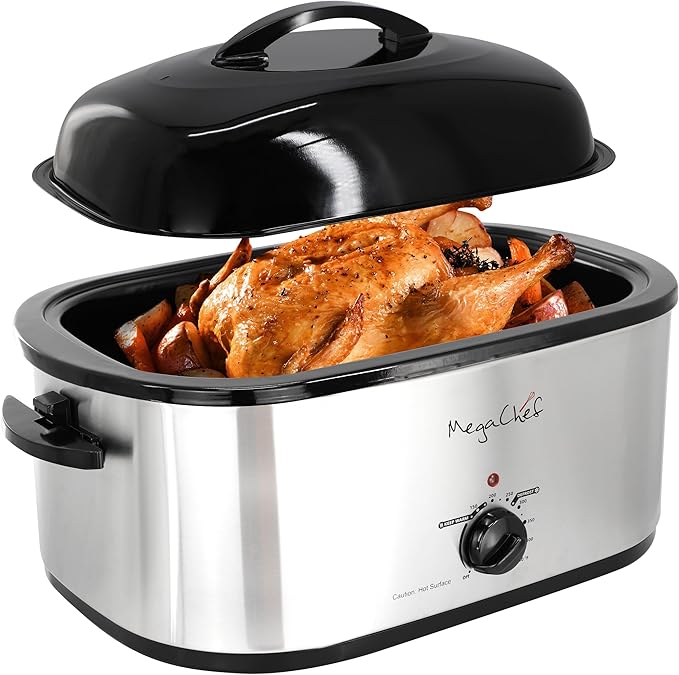 Picture of Megachef MG-RST77 22 qt. Electric Roaster Oven with High Dome Self-Basting Lid