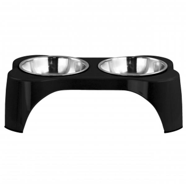 Picture of Gibson Home 122395.03 Bow Wow Meow Elevated Pet Bowl Dinner Set&#44; Black - 3 Piece