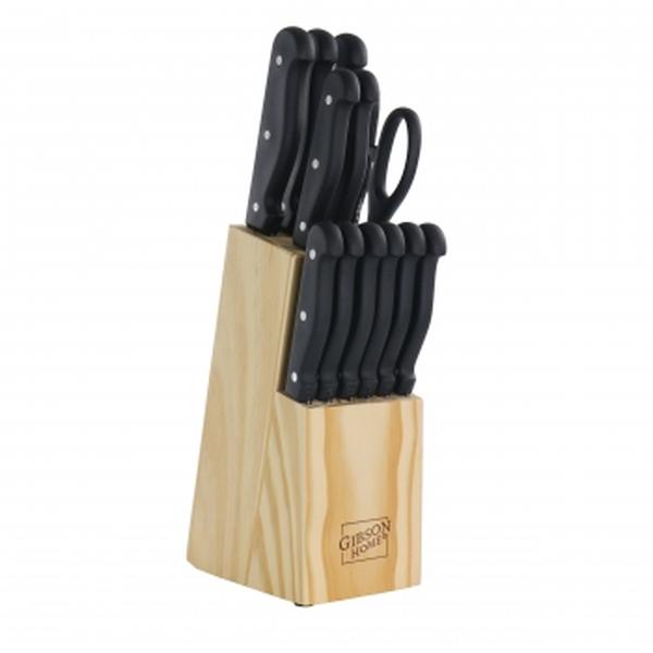 Picture of Gibson Home 127727.13 Westover Stainless Steel Cutlery Set with Wood Storage Block&#44; Black - 13 Piece