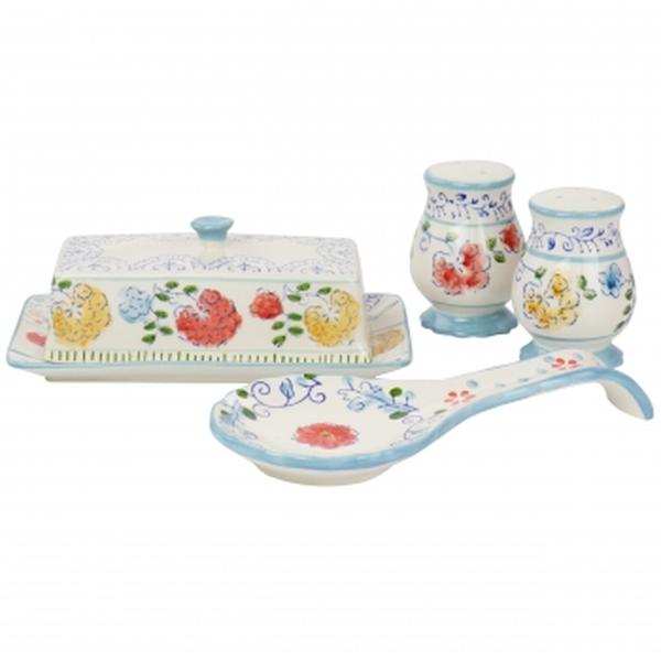 Picture of Gibson Elite 127278.04 Anaya Hand Painted Sto are Table Accessory Set - 5 Piece