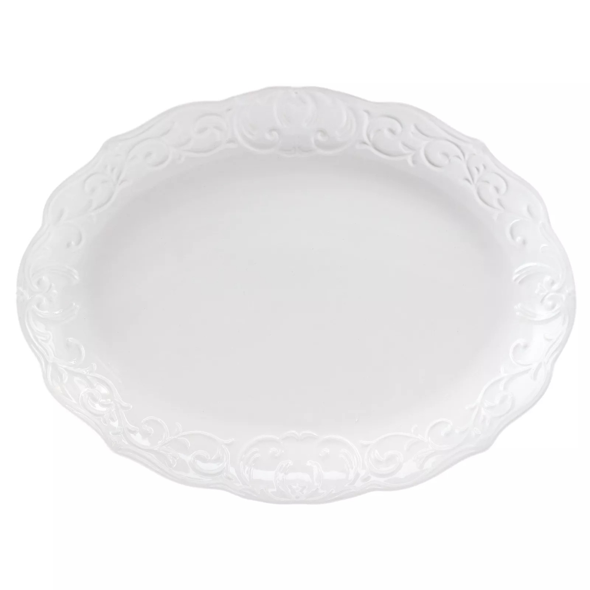 Picture of Gibson Home 136588.01 Home Bountiful Joy 18.75 x 14 in. Durastone Oval Platter - White