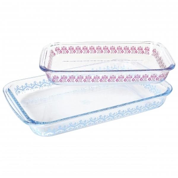 Picture of Spice by Tia Mowry 139000.02R 3.1 qt. & 2.3 qt. Glass Baker Set&#44; Blue & Pink - 2 Piece