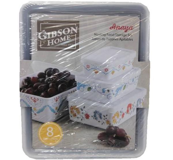 Picture of Gibson Home 130998.08 Anaya Rectangular Nesting Food Storage Set - 8 Piece