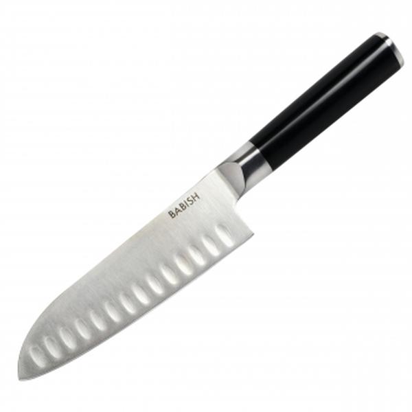 Picture of Babish 131296.01R 6.5 in. High-Carbon Stainless Steel Full Tang Santoku Knife, Black