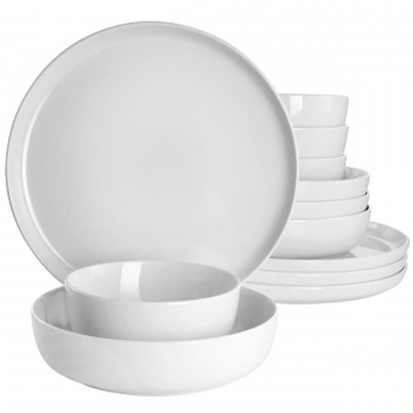 Picture of Gibson Home 136580.12 Avisala Fine Ceramic Dinnerware Set, White - 12 Piece