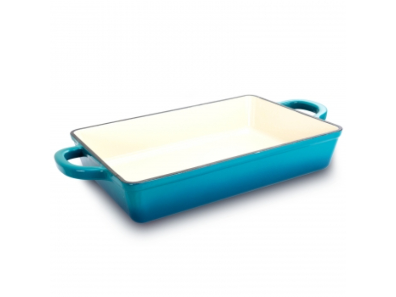 Picture of Crock Pot 112008.01 13 in. Artisan Enameled Cast Iron Lasagna Pan, Teal Ombre