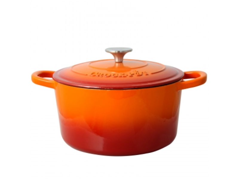 Picture of Crock Pot 109469.02 5 qt. Artisan Round Enameled Cast Iron Dutch Oven, Sunset Orange