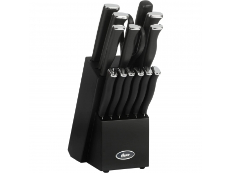 Picture of Oster 123866.15 Langmore Stainless Steel Blade Cutlery Set, Black - 15 Piece