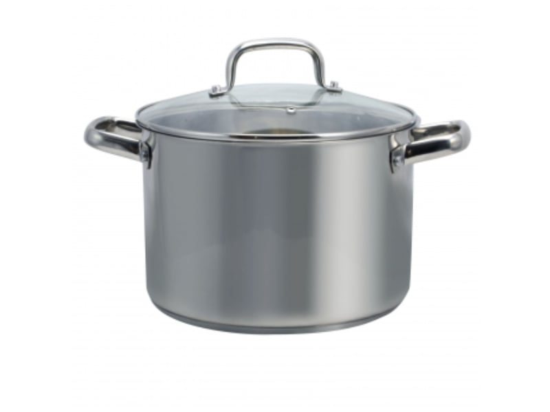 Picture of Oster 108112.02 8 qt. Adenmore Stainless Steel Stock Pot with Tempered Glass Lid