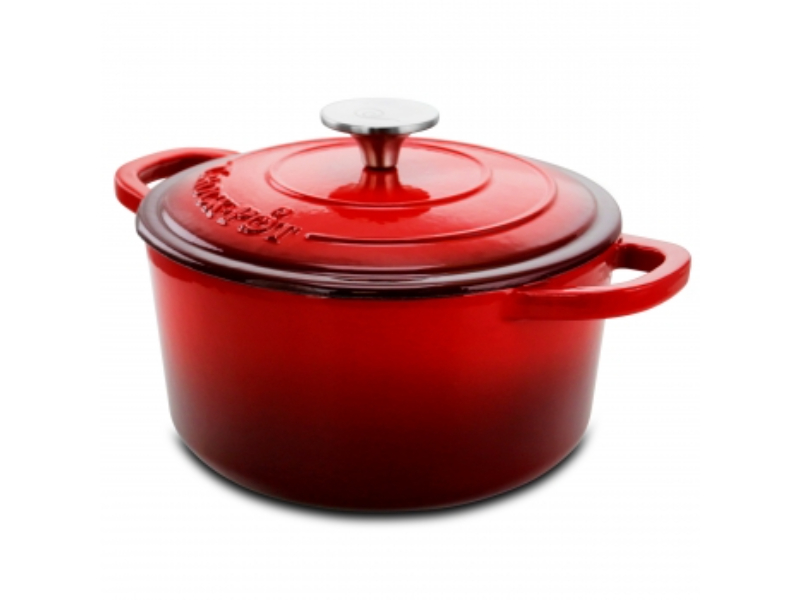 Picture of Crock Pot 94232.02 3 qt. Artisan Enameled Cast Iron Casserole with Lid&#44; Gradient Red