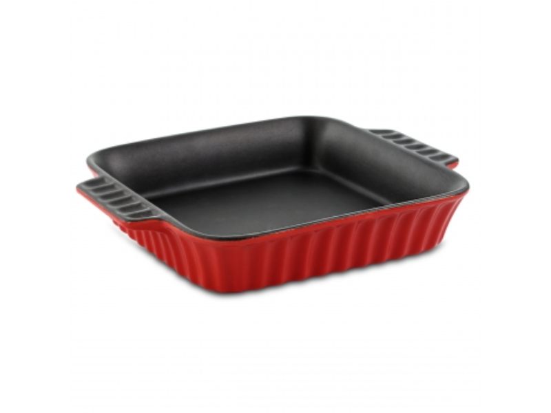 Picture of Crock Pot 98251.01 8 in. Denhoff Non-Stick Ribbed Casserole&#44; Red