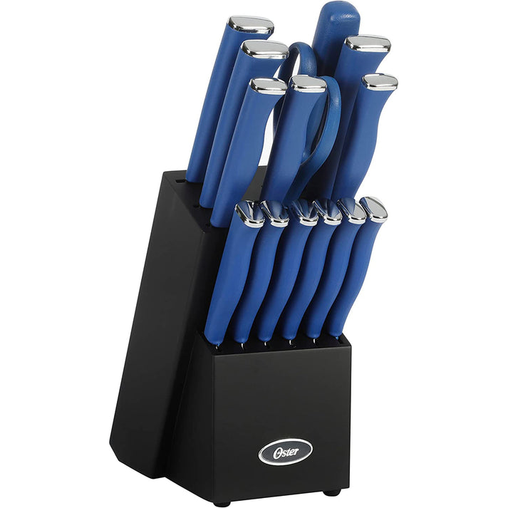 Picture of Oster 123898.15 Stainless Steel Blade Cutlery Set, Dark Blue - 15 Piece