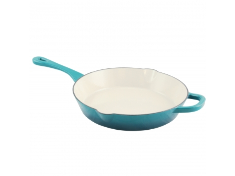 Picture of Crock Pot 126356.01 12 in. Artisan Round Enameled Cast Iron Skillet&#44; Teal Ombre