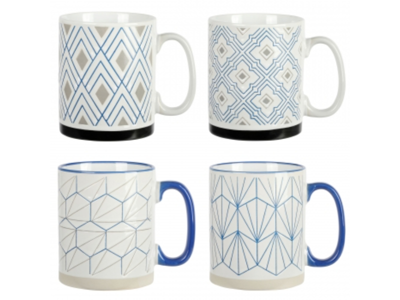 Picture of Mr. Coffee 136618.01 17 oz Parkmill Sto are Coffee Mug Set in Assorted Designs - 4 Piece