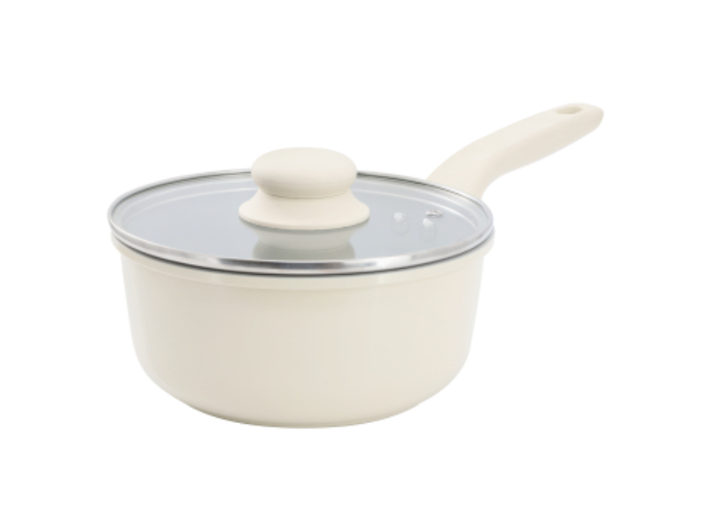 Picture of Gibson Home 137713.02 2 qt. Barnsdall Ceramic Nonstick Aluminum Sauce Pan with Lid&#44; Ivory