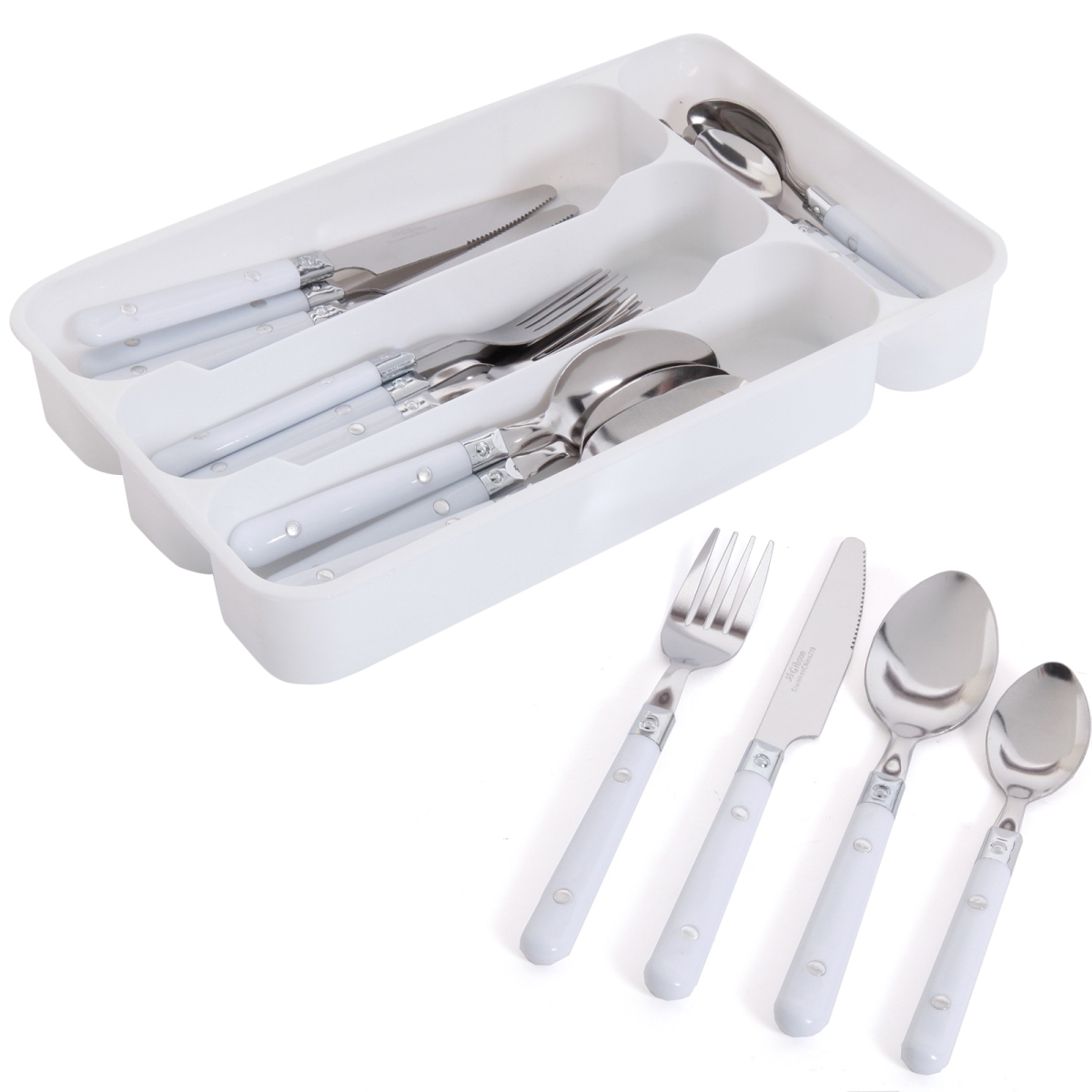 Picture of Gibson 65331.24 24 Piece Casual Living Flatware Set, White