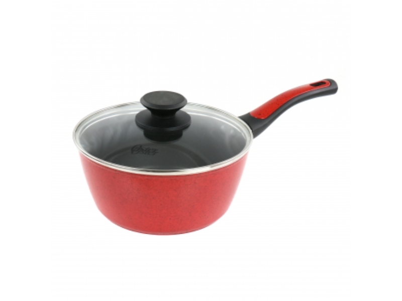 Picture of Oster 80678.02 2.2 qt. Claybon Nonstick Saucepan with Lid&#44; Speckled Red