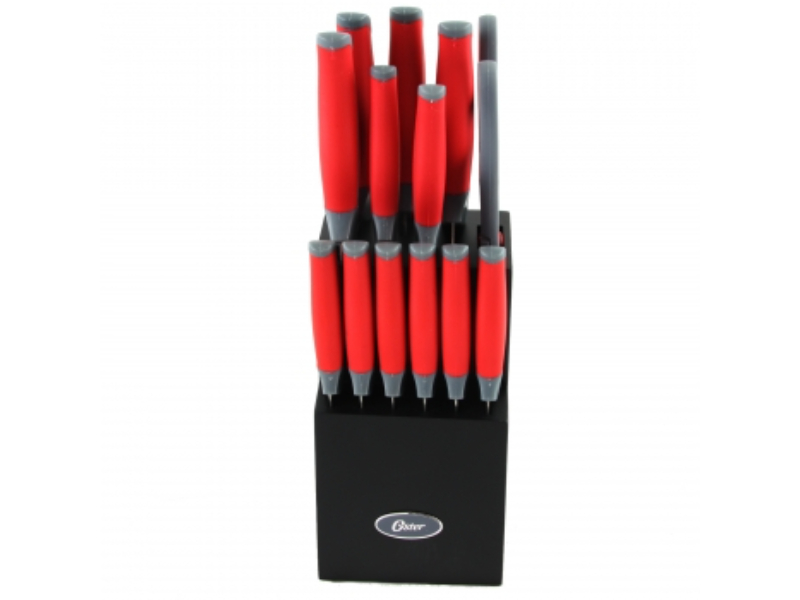 Picture of Oster 81006.14 Lindbergh Stainless Steel Blade Cutlery Set&#44; Red - 14 Piece