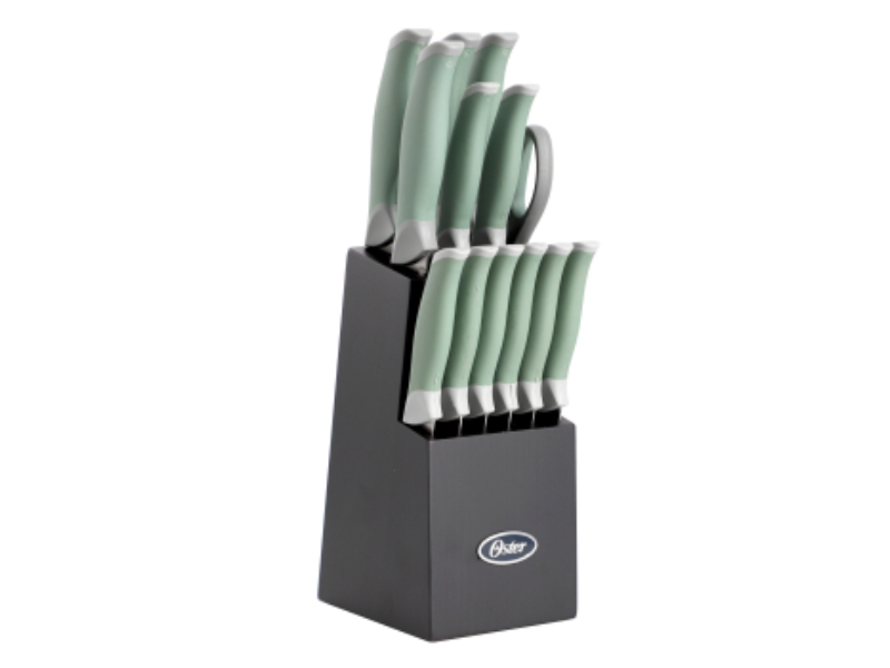 Picture of Oster 143147.14 Lindbergh Stainless Steel Cutlery Set with Soft Grip Handles&#44; Green - 14 Piece