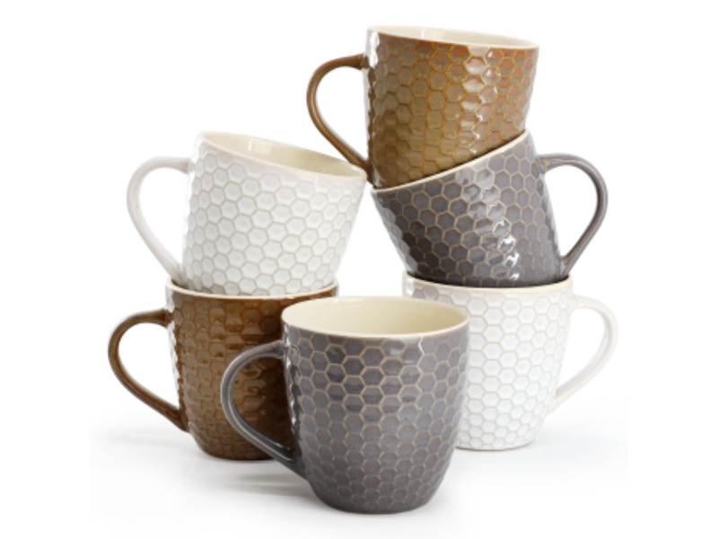 Picture of Elama EL-HONEYCOMB6 15 oz Honeycomb Mug Set, Assorted Color - 6 Piece
