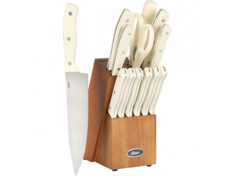 Picture of Oster 123857.14 Evansville Stainless Steel Blade Cutlery Set&#44; White - 14 Piece
