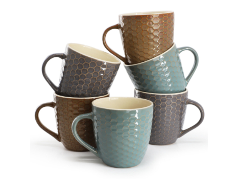 Picture of Elama EL-HONEYSUCKLE6 15 oz Honeysuckle Mug Set, Assorted Color - 6 Piece