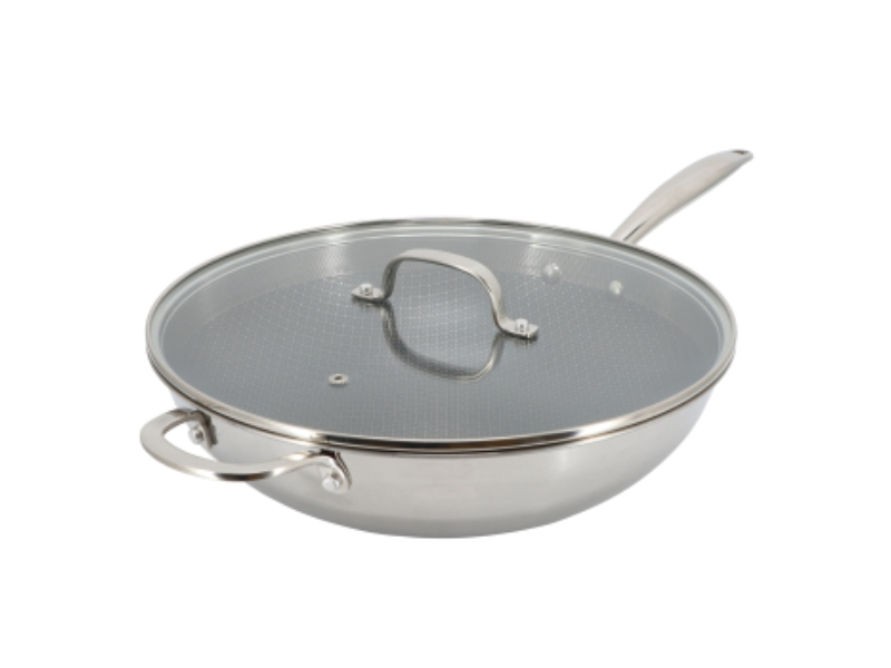Picture of Better Chef SSWP32 12.5 in. 3-Ply Stainless Steel Nonstick Wok with Lid, Silver
