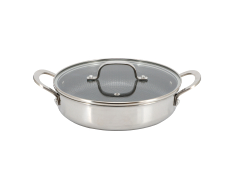 Picture of Better Chef SSDF28 11 in. 3-Ply Stainless Steel Nonstick Deep Fry Pan with Lid&#44; Silver