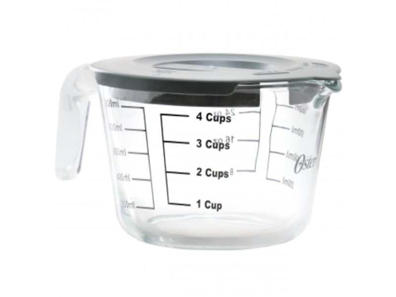 Picture of Oster 141107.02 Coolidge 4 Cup Clear Glass Measuring Cup with Snap on Lid