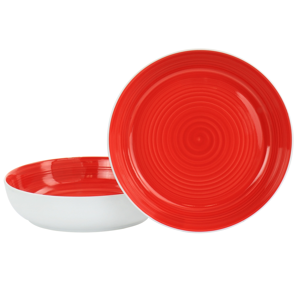 Picture of Gibson Home 127296.02 8.5 in. Crenshaw Sto are Dinner Bowl Set, Red & White - 2 Piece