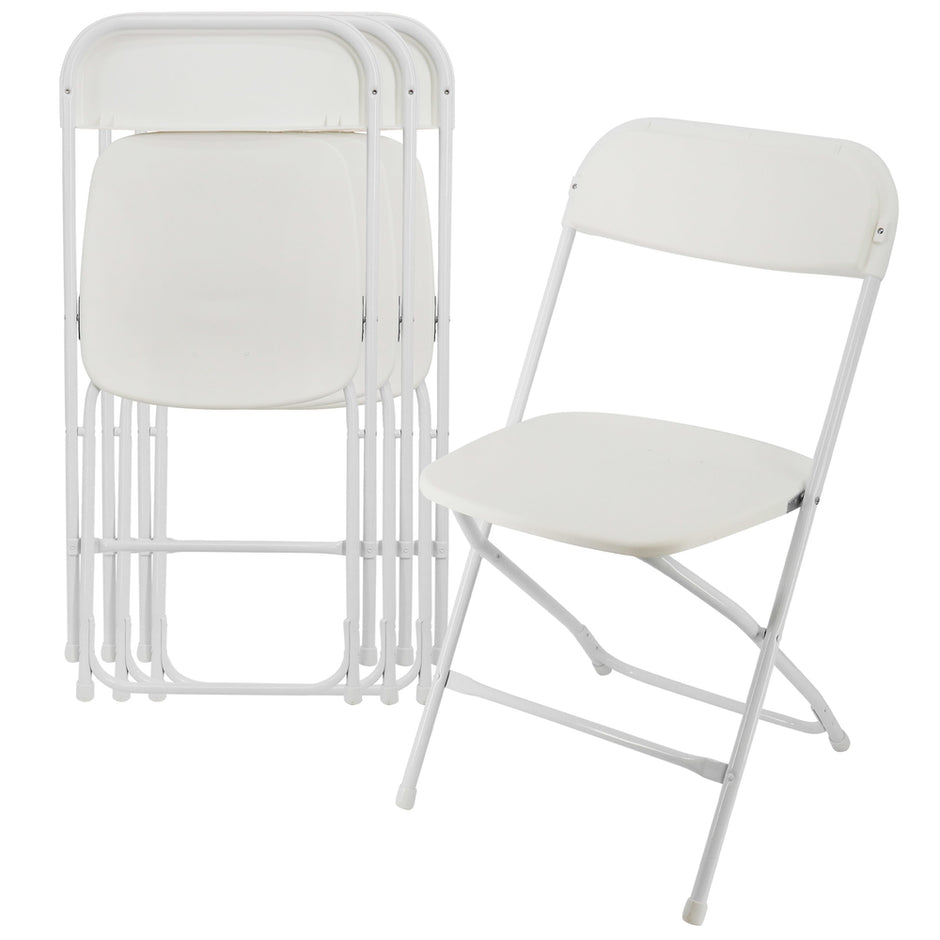 Picture of Elama ELM-L003W Plastic Folding Chair&#44; White - 4 Piece