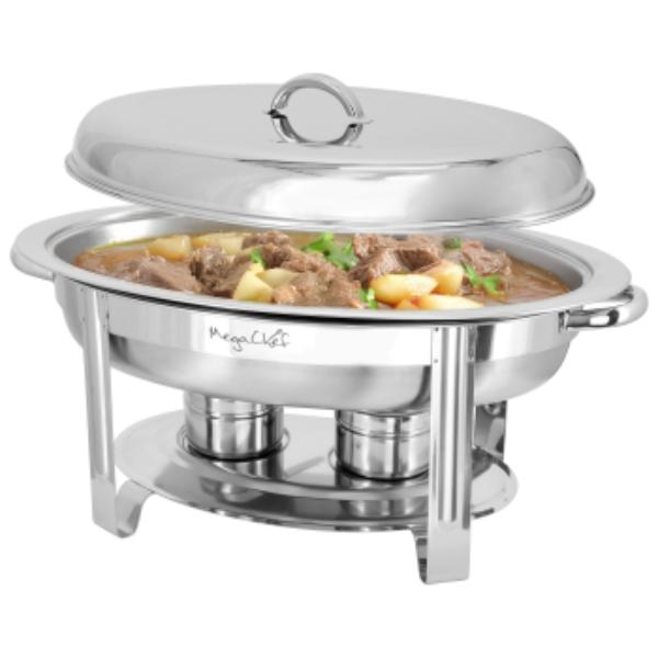 Picture of MegaChef MG-431202 5.8 qt. Stainless Steel Oval Professional Chafing Dish, Food Warmer & Buffet Server Serving Dish
