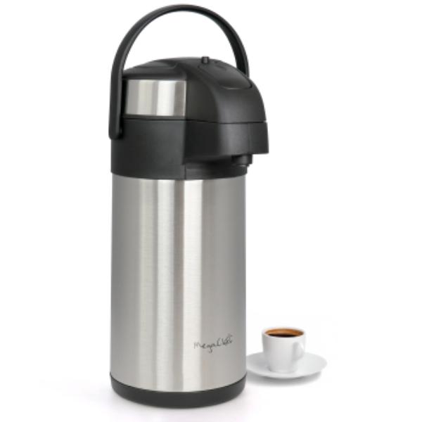 Picture of MegaChef MG-ASUE030 3.17 qt. Stainless Steel Vacuum Body Pump Cap Airpot