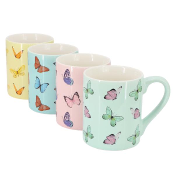 Picture of Gibson Home 148627.01 Butterfly Pop 18 oz Sto are Mug Set in Assorted Colors - 4 Piece
