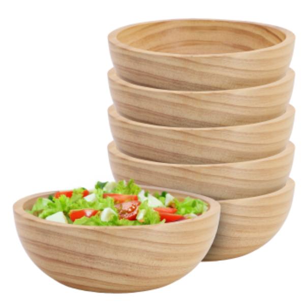 Picture of MegaChef MC-P100 7 in. Pine Wood Bowl Set in Tan - 6 Piece