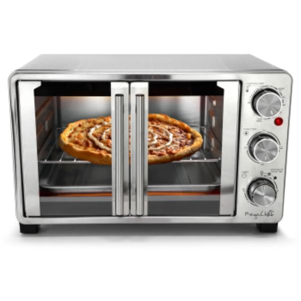 Picture of MegaChef MCOV-2800 26.4 qt. French Door Multi-Function Stainless Steel Electric Toaster Oven with Temperature Control & Timer