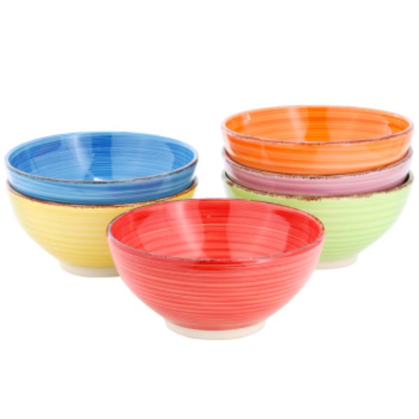 Picture of Elama ELM-COLOR-RIDGE-6-BOWL Color Ridge 6.25 in. Round Sto are Assorted Bowl Set - 6 Piece