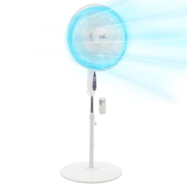 VA-16STF-WT 16 in. 3 Speed Oscillating Stand Fan with Remote Control in White