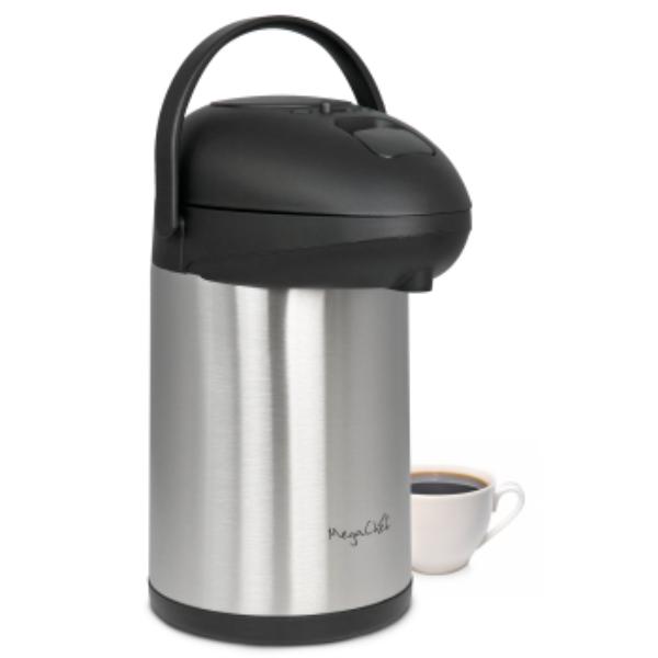 Picture of MegaChef MG-ASUH030 3.17 qt. Stainless Steel Vacuum Body Pump Cap Airpot