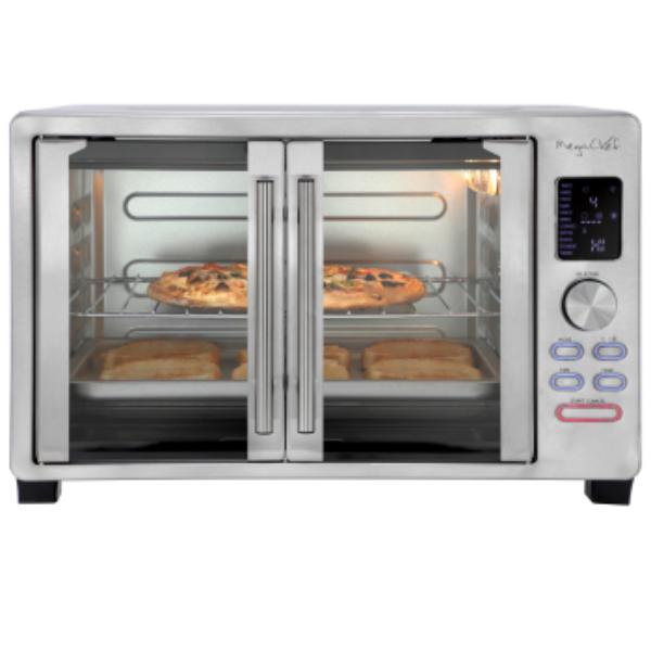 Picture of MegaChef MCOV-4700 31.7 qt. Digital French Door Multi-Function Electric Convection Toaster Oven with Rotisserie Set