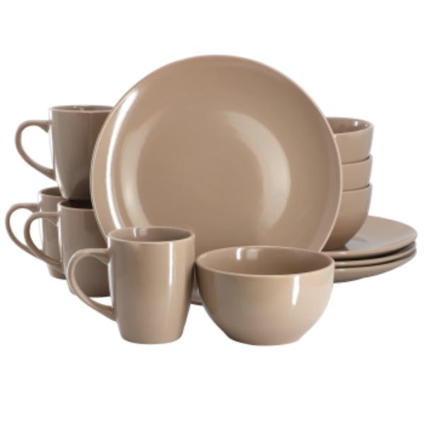 Picture of Gibson Home 148499.12 Everyday Plus sto are Dinnerware Set in Mocha Brown - 12 Piece
