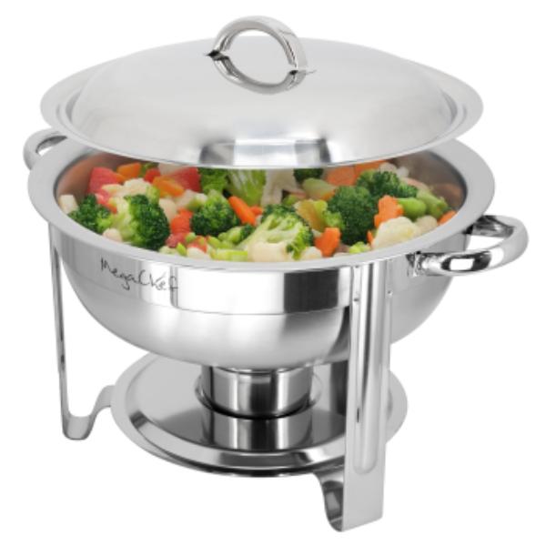 Picture of MegaChef MG-431203-B 3.7 qt. Round Stainless Steel Professional Chafing Dish, Food Warmer & Buffet Server Serving Trays